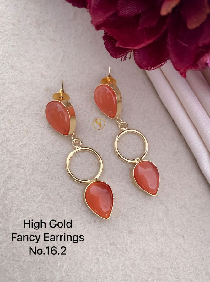 High Gold Party Wear Fancy Earrings 3 Wholesale Online
